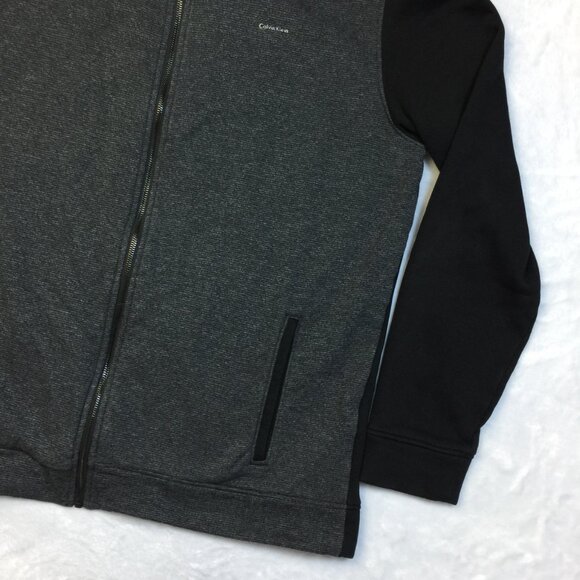 Calvin Klein Full Zip Jacket Mens XL Gray Black Knit Mock Collar Pockets Outdoor - Picture 12 of 14